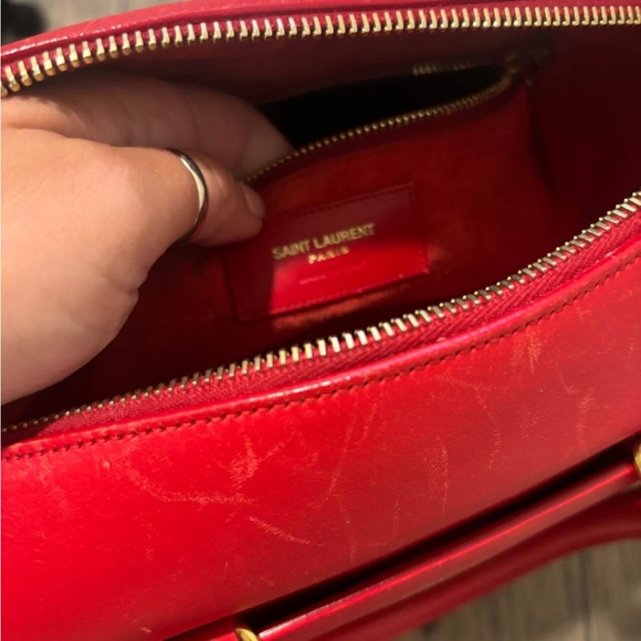 Saint Laurent Red 2 Way Satchel Crossbody Top Handle Tote Bag - Picture 10 of 10